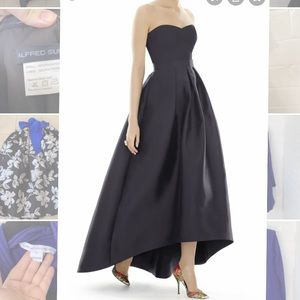 Alfred Sung high low bridesmaid dress